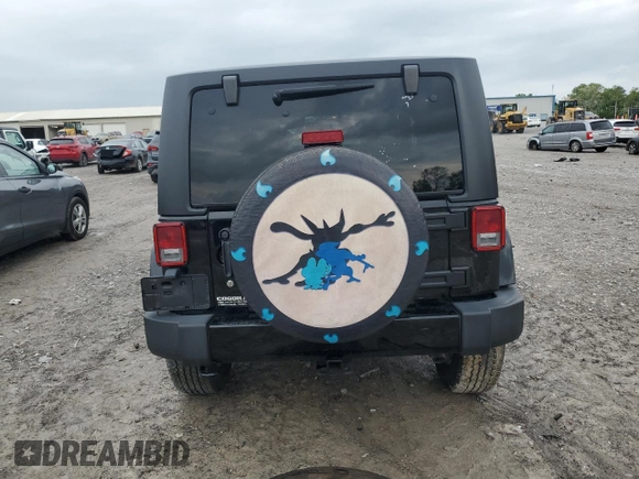 2018 Jeep Wrangler Sahara with VIN 1C4AJWBG2JL852087, listed as a Copart auction lot 54380935 with 49,287 mi miles and Salvage title. Bid and sale history available at DreamBid. Image 6.