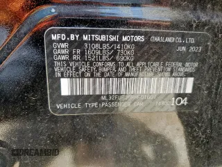 2024 Mitsubishi Mirage ES z VIN ML32FUFJ6RHF01607, wystawiony jako Copart lot #60626405 z przebiegiem 26 213 mil mil oraz Szkoda całkowita • Salvage title. Historia ofert i sprzedaży dostępna na DreamBid. Obrazek 12.