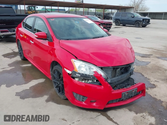 2015 Nissan Sentra S with VIN 3N1AB7AP6FY323263, listed as a IAAI auction lot 41892763 with 140,527 mi miles. Bid and sale history available at carsss.com. Image 1.
