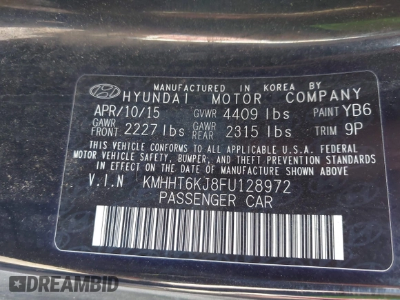 2015 Hyundai Genesis Coupe 3.8L Base с VIN KMHHT6KJ8FU128972, выставлен на аукционе IAAI как лот 41960045 с пробегом 106 181 миль миль и . История ставок и продаж доступна на DreamBid. Изображение 9.