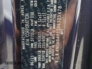 2022 Kia Carnival LXS with VIN KNDNB4H35N6123478, listed as a Copart auction lot 80997464 with 17,637 mi miles and Salvage Title. Bid and sale history available at carsss.com. Image 14.