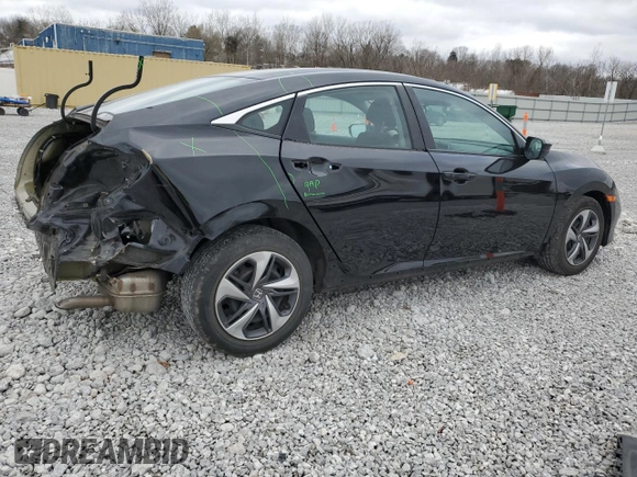 2020 Honda Civic Sedan LX with VIN 2HGFC2F64LH504206, listed as a Copart auction lot 51340525 with 67,454 mi miles and Salvage Title. Bid and sale history available at carsss.com. Image 3.
