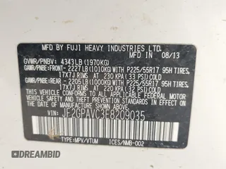2014 Subaru Crosstrek Premium с VIN JF2GPAVC3E8209035, выставлен на аукционе IAAI как лот 42323463 с пробегом 150 240 миль миль и . История ставок и продаж доступна на DreamBid. Изображение 9.