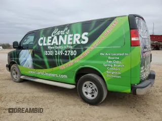 2018 Chevrolet Express Cargo Van with VIN 1GCWGAFG9J1906904, listed as a Copart auction lot 47109625 with 146,396 mi miles and Clean Title. Bid and sale history available at carsss.com. Image 2.