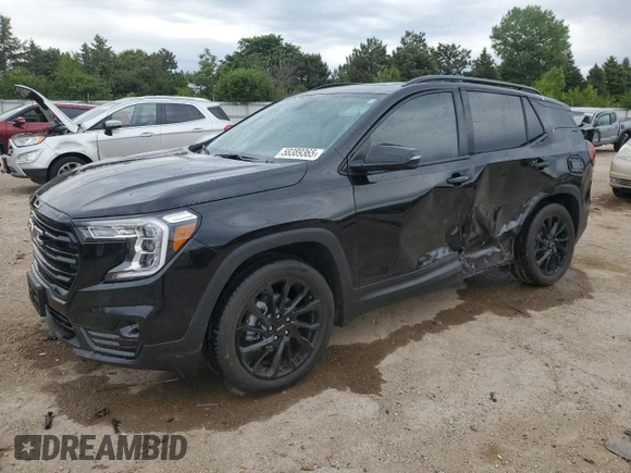 2024 GMC Terrain SLT with VIN 3GKALVEG1RL379965, listed as a Copart auction lot 58389365 with 10,555 mi miles and Salvage title. Bid and sale history available at DreamBid. Image 1.