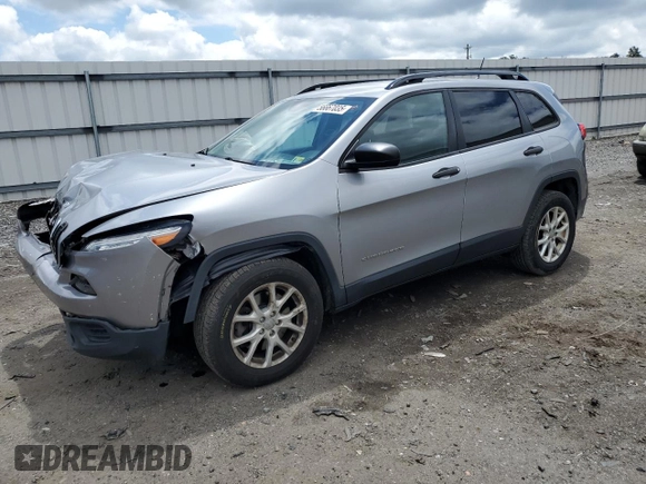 2017 Jeep Cherokee Sport with VIN 1C4PJMAB4HW646802, listed as a Copart auction lot 56667035 with 135,049 mi miles and Salvage title. Bid and sale history available at DreamBid. Image 1.