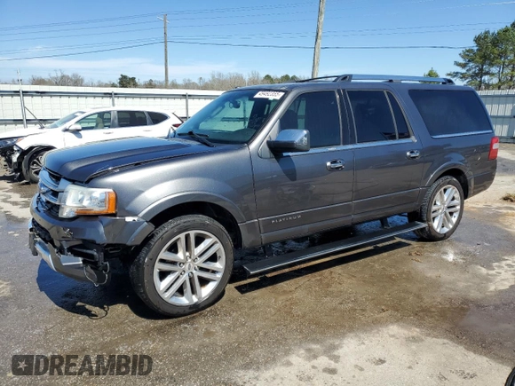 2015 Ford Expedition EL Platinum with VIN 1FMJK1LTXFEF24757, listed as a Copart auction lot 49492355 with 214,640 mi miles and Salvage Title. Bid and sale history available at carsss.com. Image 1.