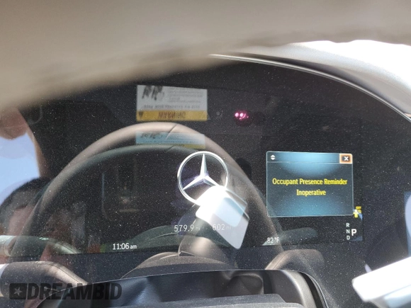 2023 Mercedes-Benz EQS with VIN 4JGDM4EB0PA021292, listed as a Copart auction lot 59878364 with 602 mi miles and Salvage Title. Bid and sale history available at carsss.com. Image 9.