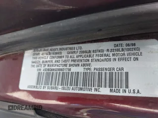 1999 Subaru Legacy Outback с VIN 4S3BG6853X6601756, выставлен на аукционе IAAI как лот 42741509 с пробегом 287 728 миль миль и . История ставок и продаж доступна на DreamBid. Изображение 9.