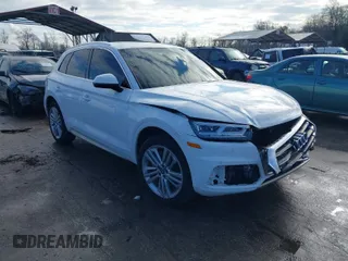 2018 Audi Q5 Premium Plus with VIN WA1BNAFYXJ2162554, listed as a IAAI auction lot 41277214 with 54,796 mi miles. Bid and sale history available at carsss.com. Image 1.