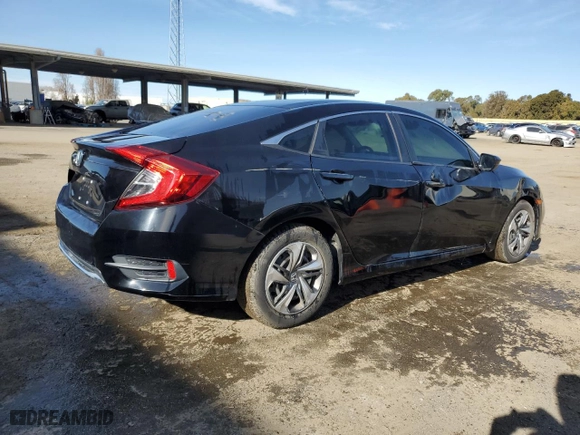 2020 Honda Civic Sedan LX with VIN 2HGFC2F69LH588376, listed as a Copart auction lot 46583955 with 86,680 mi miles and Clean Title. Bid and sale history available at carsss.com. Image 3.