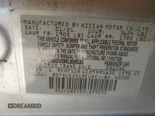 2021 Nissan Versa S with VIN 3N1CN8DV5ML859535, listed as a Copart auction lot 61468315 with 54,007 mi miles and Salvage title. Bid and sale history available at DreamBid. Image 12.