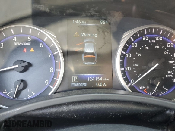 2015 Infiniti Q50 Premium with VIN JN1BV7AP3FM342903, listed as a Copart auction lot 56662055 with 124,154 mi miles and Salvage title. Bid and sale history available at DreamBid. Image 9.