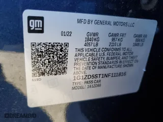 2022 Chevrolet Malibu LT with VIN 1G1ZD5ST1NF111816, listed as a Copart auction lot 80664284 with 21,969 mi miles and Clean Title. Bid and sale history available at carsss.com. Image 12.