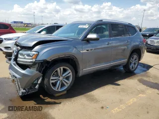 2019 Volkswagen Atlas SEL R-Line z VIN 1V2RR2CA1KC527641, wystawiony jako Copart lot #54168715 z przebiegiem 133 545 mil mil oraz Szkoda całkowita • Salvage title. Historia ofert i sprzedaży dostępna na DreamBid. Obrazek 1.
