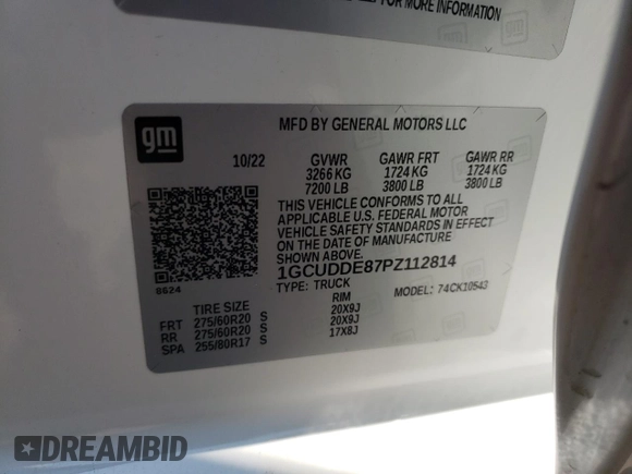 2023 Chevrolet Silverado 1500 LT with VIN 1GCUDDE87PZ112814, listed as a Copart auction lot 65855664 with 48,390 mi miles and Non Repairable. Bid and sale history available at carsss.com. Image 13.