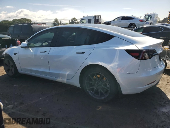 2023 Tesla Model 3 with VIN 5YJ3E1EA9PF558527, listed as a Copart auction lot 48754535 with 21,801 mi miles and Salvage Title. Bid and sale history available at DreamBid. Image 2.