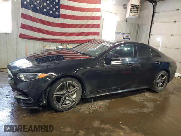 2019 Mercedes-Benz CLS with VIN WDD2J5KB3KA028296, listed as a Copart auction lot 46172755 with 64,156 mi miles and Salvage Title. Bid and sale history available at carsss.com. Image 1.