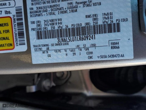 2020 Lincoln MKZ Hybrid Reserve with VIN 3LN6L5LU1LR609241, listed as a Copart auction lot 43565585 with 23,441 mi miles and Salvage Title. Bid and sale history available at carsss.com. Image 14.