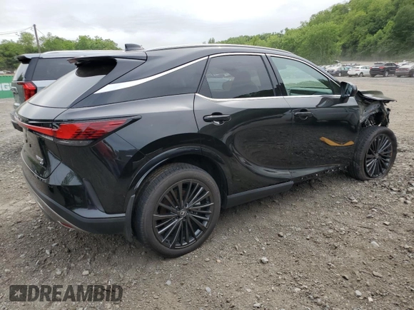 2025 Lexus RX 350 with VIN 2T2BAMCA9SC089458, listed as a Copart auction lot 58992545 with 487 mi miles and Salvage title. Bid and sale history available at DreamBid. Image 3.