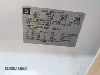 2017 Chevrolet Suburban Premier z VIN 1GNSCJKCXHR204770, wystawiony jako IAAI lot #42262898 z przebiegiem 166 304 mil mil oraz . Historia ofert i sprzedaży dostępna na DreamBid. Obrazek 9.