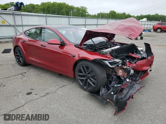 2024 Tesla Model S with VIN 5YJSA1E54RF542748, listed as a Copart auction lot 55210615 with Not provided miles and Salvage title. Bid and sale history available at DreamBid. Image 4.