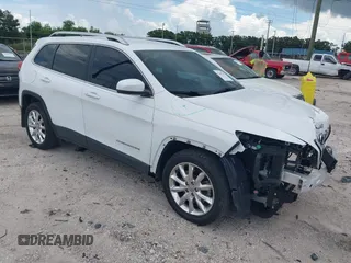 2017 Jeep Cherokee Limited with VIN 1C4PJLDB8HW596380, listed as a IAAI auction lot 42607357 with 33,407 mi miles and . Bid and sale history available at DreamBid. Image 1.