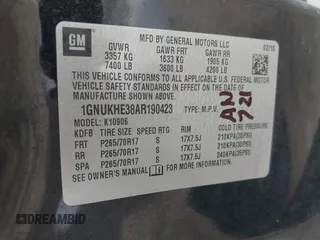2010 Chevrolet Suburban Commercial with VIN 1GNUKHE38AR190423, listed as a IAAI auction lot 41361377 with 215,187 mi miles and . Bid and sale history available at DreamBid. Image 9.