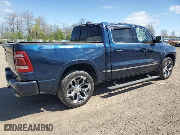 2021 Ram 1500 Limited with VIN 1C6SRFHTXMN830128, listed as a Copart auction lot 55798585 with 44,954 mi miles and Clean title. Bid and sale history available at DreamBid. Image 3.
