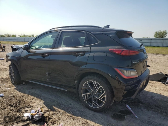 2022 Hyundai Kona N Line with VIN KM8K3CA34NU840854, listed as a Copart auction lot 80281394 with 62,671 mi miles and Salvage Title. Bid and sale history available at carsss.com. Image 2.