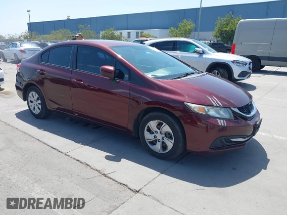 2014 Honda Civic LX with VIN 19XFB2F53EE241116, listed as a IAAI auction lot 42058308 with 204,734 mi miles and . Bid and sale history available at DreamBid. Image 1.