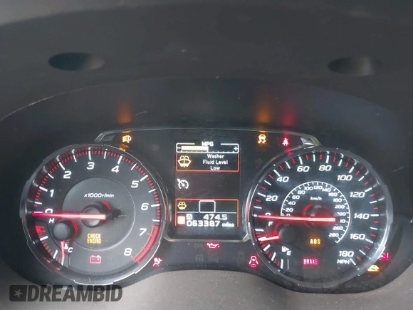 2019 Subaru WRX Premium with VIN JF1VA1B63K9808132, listed as a IAAI auction lot 41616051 with 63,387 mi miles. Bid and sale history available at carsss.com. Image 7.