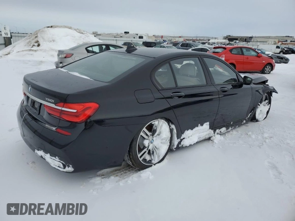 2017 BMW 7 Series 750i xDrive with VIN WBA7B0C55HG527046, listed as a Copart auction lot 41707455 with 15,947 mi miles and Salvage title. Bid and sale history available at DreamBid. Image 3.