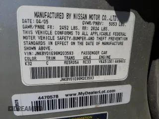 2006 Infiniti M45 with VIN JNKBY01E96M203593, listed as a Copart auction lot 53349164 with 163,646 mi miles and Salvage Title. Bid and sale history available at carsss.com. Image 12.