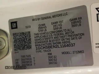 2020 Chevrolet Colorado 2WD Work Truck z VIN 1GCHSBEN2L1164037, wystawiony jako Copart lot #72298184 z przebiegiem Nie podano mil oraz Szkoda całkowita • Salvage title. Historia ofert i sprzedaży dostępna na DreamBid. Obrazek 13.