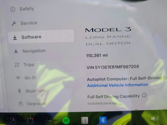 2021 Tesla Model 3 Long Range z VIN 5YJ3E1EB1MF997208, wystawiony jako IAAI lot #41944276 z przebiegiem 110 361 mil mil oraz . Historia ofert i sprzedaży dostępna na DreamBid. Obrazek 15.