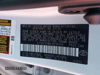2020 Toyota Avalon Hybrid XSE z VIN 4T1E21FB6LU016405, wystawiony jako Copart lot #66490902 z przebiegiem 72 636 mil mil oraz . Historia ofert i sprzedaży dostępna na DreamBid. Obrazek 10.