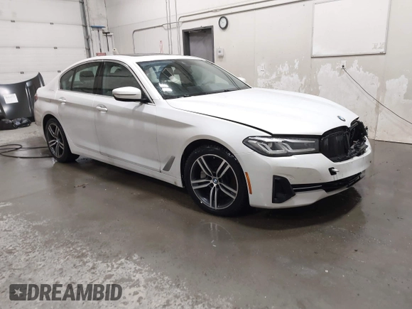 2021 BMW 5 Series 530i xDrive with VIN WBA13BJ09MWX04445, listed as a IAAI auction lot 41461330 with 40,329 mi miles and . Bid and sale history available at carsss.com. Image 1.