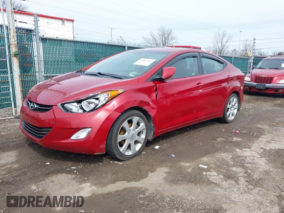 2012 Hyundai Elantra Limited with VIN KMHDH4AE6CU368302, listed as a IAAI auction lot 41867352 with 114,548 mi miles. Bid and sale history available at carsss.com. Image 17.