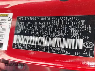 2009 Toyota Matrix z VIN 2T1KU40E29C053317, wystawiony jako IAAI lot #42397682 z przebiegiem 187 740 mil mil oraz . Historia ofert i sprzedaży dostępna na DreamBid. Obrazek 9.