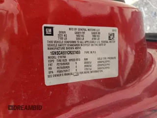 2012 Chevrolet Tahoe LS with VIN 1GNSCAE01CR227459, listed as a Copart auction lot 56353955 with 201,836 mi miles and Salvage title. Bid and sale history available at DreamBid. Image 13.