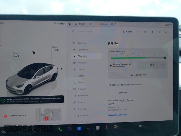 2023 Tesla Model 3 z VIN 5YJ3E1EA8PF384806, wystawiony jako IAAI lot #42526063 z przebiegiem 95 389 mil mil oraz . Historia ofert i sprzedaży dostępna na DreamBid. Obrazek 17.