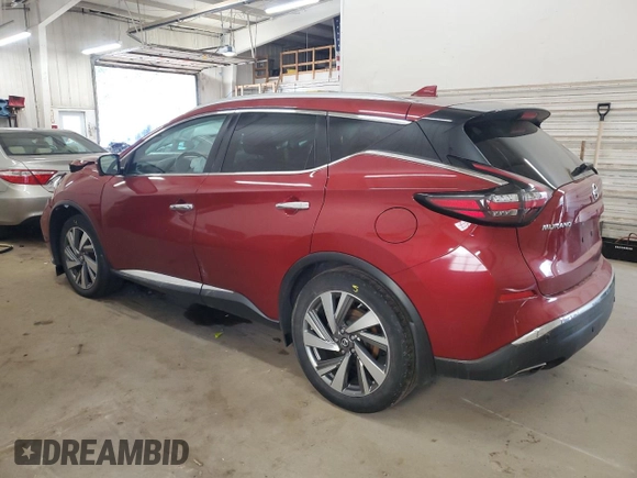 2019 Nissan Murano SL with VIN 5N1AZ2MS7KN114631, listed as a Copart auction lot 49160535 with 96,360 mi miles and Salvage Title. Bid and sale history available at DreamBid. Image 2.