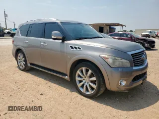 2014 Infiniti QX80 with VIN JN8AZ2NF2E9552934, listed as a Copart auction lot 57422625 with 103,786 mi miles and Salvage title. Bid and sale history available at DreamBid. Image 4.