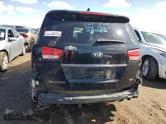 2015 Kia Sedona EX with VIN KNDMC5C19F6025057, listed as a Copart auction lot 50420385 with 145,390 mi miles and Salvage Title. Bid and sale history available at carsss.com. Image 6.