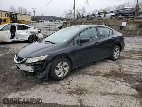 2014 Honda Civic Sedan LX with VIN 2HGFB2F57EH514919, listed as a Copart auction lot 52821645 with 179,571 mi miles and Salvage Title. Bid and sale history available at carsss.com. Image 1.
