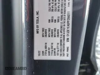 2023 Tesla Model 3 с VIN 5YJ3E1EA8PF394011, выставлен на аукционе Copart как лот 60981335 с пробегом 52 220 миль миль и На запчасти • Non repairable. История ставок и продаж доступна на DreamBid. Изображение 12.