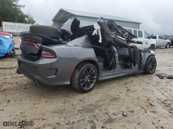 2022 Dodge Charger Scat Pack with VIN 2C3CDXGJXNH130576, listed as a Copart auction lot 44616465 with 0 mi miles and Non Repairable. Bid and sale history available at carsss.com. Image 3.