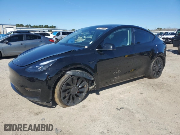 2023 Tesla Model Y Performance with VIN 7SAYGDEF2PF828973, listed as a Copart auction lot 45276585 with 15,750 mi miles and Salvage Title. Bid and sale history available at DreamBid. Image 1.
