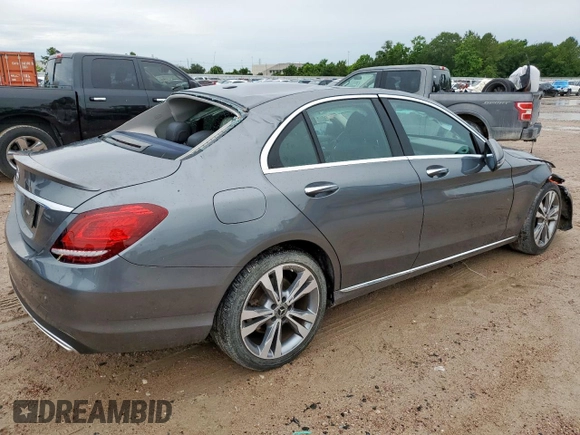 2019 Mercedes-Benz C 300 with VIN WDDWF8DB2KR516481, listed as a Copart auction lot 60709945 with 22,635 mi miles and Salvage title. Bid and sale history available at DreamBid. Image 3.